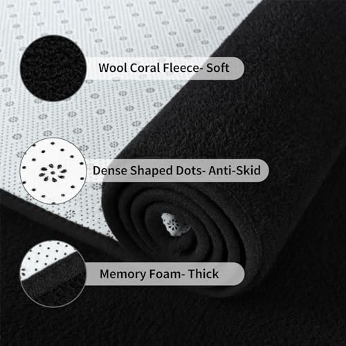 FlyDOIT Area Rugs for Bedroom Living Room, 4x6 Black Super Soft Comfy Thickened Memory-Foam Indoor Carpets, Modern Aesthetic Minimalist Carpet for Boys Girls Adults Apartment Nursery Home Décor - Image 5