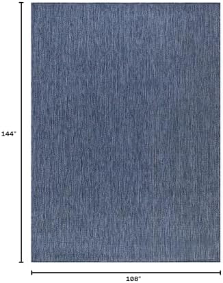 CAMILSON Outdoor Rug 9x12 Modern Area Rugs for Large Indoor and Outdoor Patios and Porches - Waterproof, Washable, Non-Shedding, Easy-to-Clean Outside Carpet (9 x 12, Solid - Navy Blue) - Image 2
