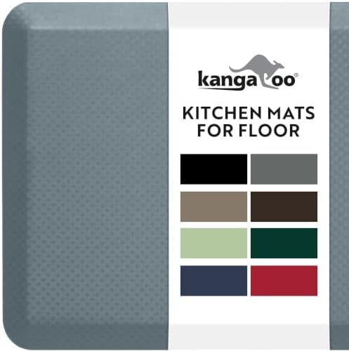 KANGAROO Cushioned Anti Fatigue Kitchen Mats for Floor, 20x32 Charcoal by Kangaroo