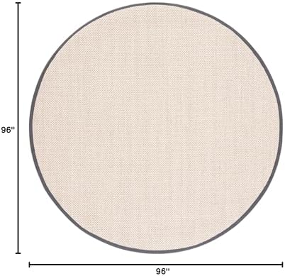 SAFAVIEH Natural Fiber Round Rug 8', Sisal Textured Marble NF143D - Image 2