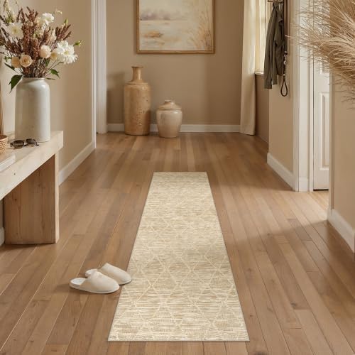 HUGEAR 2x6 Runner Rugs Beige Washable Hallway Rug by HUGEAR