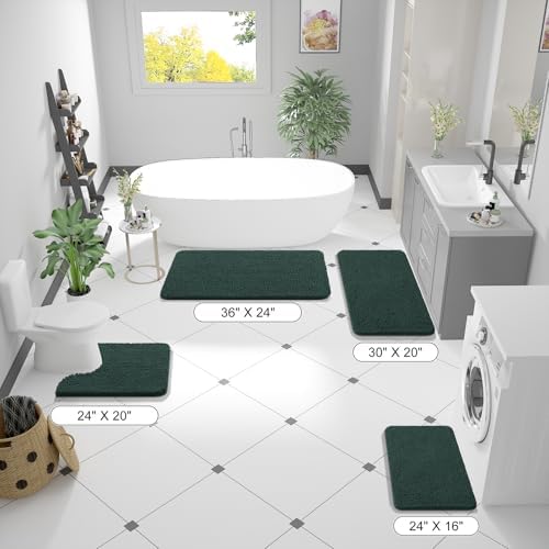 OLANLY Bathroom Rugs 30x20, Extra Soft Absorbent Chenille Bath Rugs - Image 2