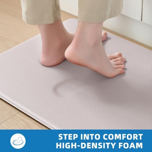 Kitchen Mats for Floor, Extra Long Anti-Fatigue Kitchen Rug, Ivory - Image 3
