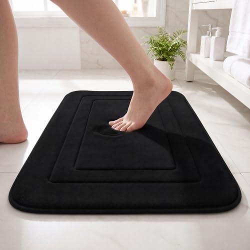 Cupic Cupid Memory Foam Bath Mat 24"×36", Non Slip Bathroom Rugs, Black by CupicCupid