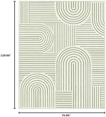 Lahome Abstract 8x10 Living Room Rug, Green 8x10 Area Rugs for Bedroom - Image 2