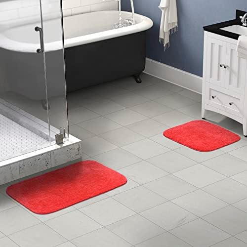 Garland Rug Traditional Nylon Washable Pink Hibiscus 2 Bath Rugs (17" X 24", 21" X 34") - Soft, Absorbent, and Stylish for Your Bathroom - Image 2