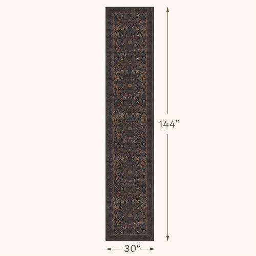 Dark Brown Washable Non Slip Hallway Runner Rug 2'6"x12' - 12ft Extra Long Kitchen Runner Rugs Farmhouse Entryway Indoor Décor Botanical & Sunflower Accents Low Pile Stain Resistant - Image 2