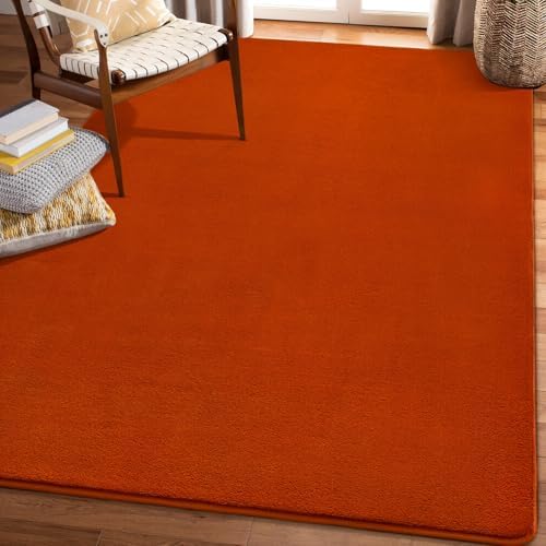 Amearea Modern Area Rug for Bedroom Living Room, 5x8 Orange Memory Foam Rug - Image 7