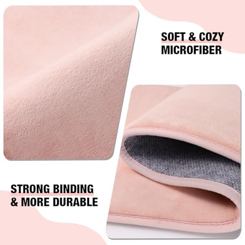 Narrow Bath Mat Long Pink Skinny Memory Foam Bathroom Runner Rug Non Slip - Image 3