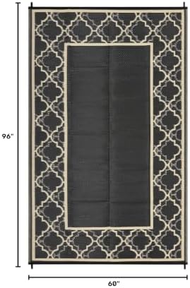 Garvee Reversible Outdoor Rug 5x8, Waterproof Outdoor Plastic Rug, Coffee - Image 2