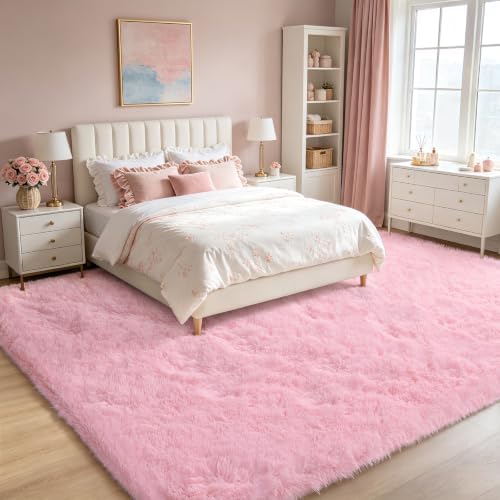 Shag Area Rugs for Bedroom Living Room,Ultra Soft Fluffy Area Rugs for Dorm,Indoor Carpet Plush Rugs for Living Room Home Decor (Pink, 8x10 Feet) - Image 5