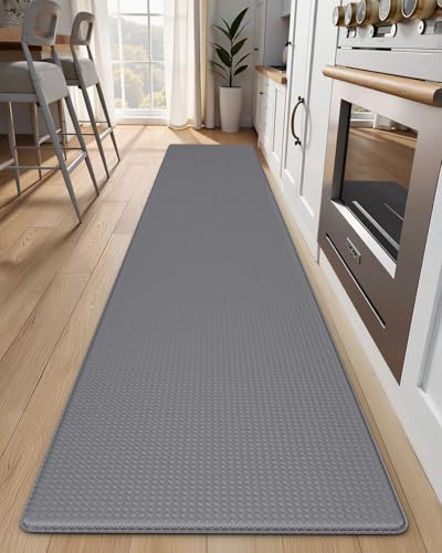 Kitchen Mats for Floor, Extra Long Anti-Fatigue Kitchen Rug, Grey by StepAura