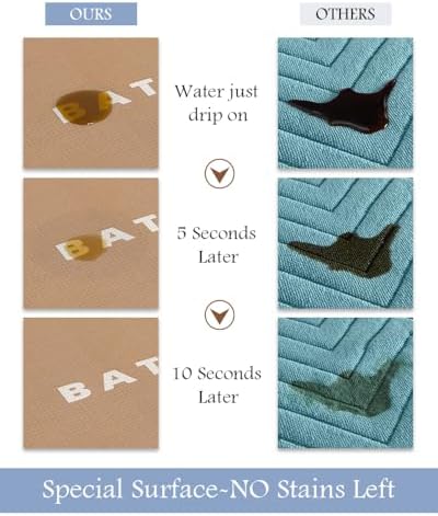 MontVoo-Bath Mat-Bath Rug Non Slip Super Absorbent Stain Resistant Quick Dry Thin Bathroom Rug-Bath Mats for Bathroom Floor Bathtub Vanity-Bathmat Bath Rug Easy Care 17"x27" Brown - Image 3