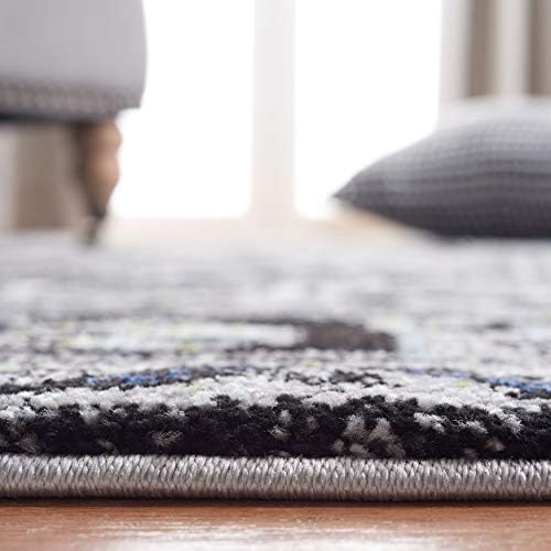 SAFAVIEH Vintage Hamadan Area Rug 6'7"x9', Light Grey & Dark Grey VTH211F - Image 5