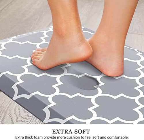 WISELIFE Kitchen Runner Rugs Anti-Fatigue mats, 17.3" x 39", 4/5 Inch, Grey - Image 3