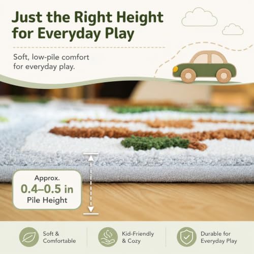 Nayoroom 3D High-Low Tufted Town Road Kids Playroom Rug, 3 x 5 ft - Image 4