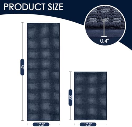 hicorfe Waffle Kitchen Runner Rugs Set of 2,Non Slip Kitchen Mats for Floor - Image 2