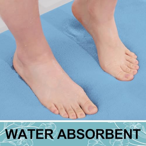 Smiry Memory Foam Bath Mat 24x16, Extra Soft and Absorbent Bathroom Rugs - Image 5