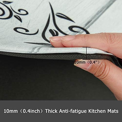 HEBE Anti Fatigue Kitchen Mat Set of 2, Cushioned Kitchen Mats for Floor - Image 2