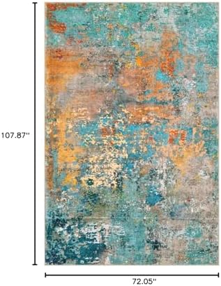 Lahome Modern Abstract Area Rug 6x9 Rugs for Living Room, Washable Accent Bedroom Rug Low Pile Non Slip, Colorful Soft Indoor Contemporary Carpet for Dining Room Table Apartment - Image 2