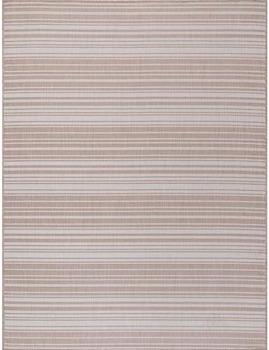 Luul Home Stripe Outdoor Rug 5x7 Washable Outside Carpet for Indoor Patio Porch Waterproof Easy Cleaning Non Shedding Area Rugs Beige 5 x 7 - Image 3