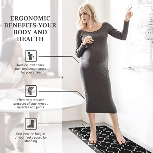 WISELIFE Anti Fatigue Mats for Kitchen Floor, 17.3" x 28", 4/5 Inch, Black - Image 5