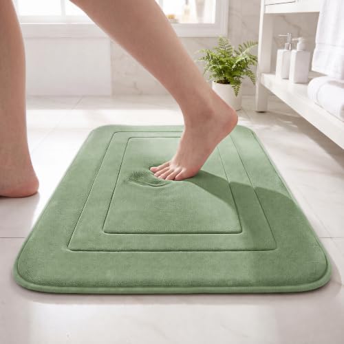 Cupic Cupid Memory Foam Bath Mat 24"×36", Non Slip Bathroom Rugs，Sage Green by CupicCupid
