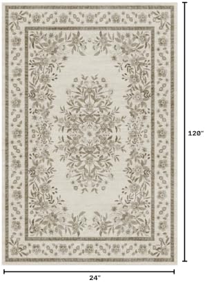 GarveeHome Runner Rug 2x10 for Bathroom Vintage Distressed Botanical Rug - Image 2