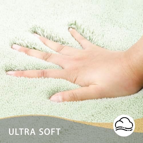 MINIDEAR Bathroom Rugs 47x24 Sage Green - Thick Memory Foam Bath Mat, Ultra Soft & Plush Fluffy, Non-Slip, Quick Dry, Absorbent Washable Floor Microfiber Mat for Tub, Home Decor Accessories - Image 3