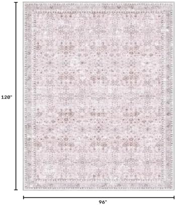 Sasttie 8x10 Area Rugs, Ultra-Soft Washable Rug for Living Room, Pink - Image 2