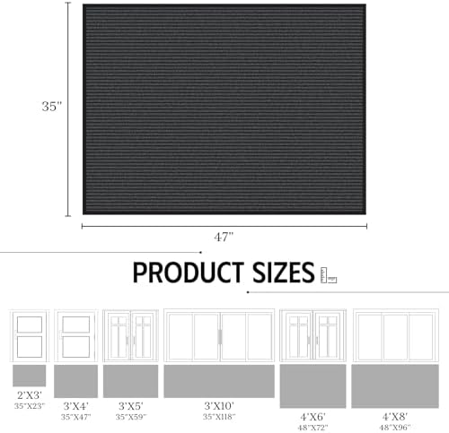 Front Door Mat Outside Entrance, 3' x 4' Low Profile Non-Slip Welcome Mat, Heavy Duty Dirt Trapper Dog Door Mats for Wet Shoes & Paws, Absorbent Commercial Floor Mat for Entryway Patios, Grey - Image 2