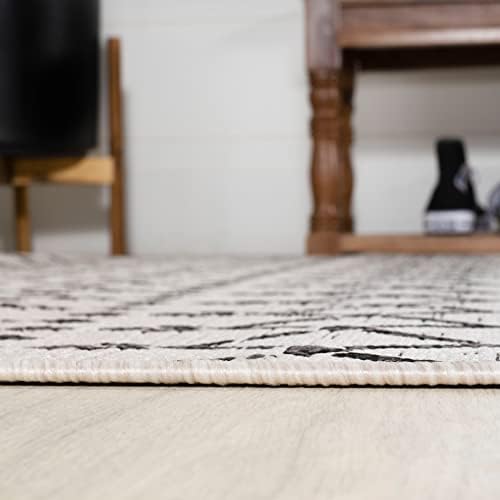 JONATHAN Y Moroccan Geometric Indoor Outdoor Square Area Rug 9X9 Cream/Black, Ourika Textured Weave for Backyard, Patio, Porch, Easy-Cleaning, High Traffic, Pet-Friendly, Non-Shedding (SMB108I-9SQ) - Image 5