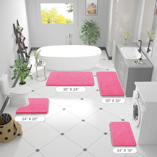 OLANLY Bathroom Rugs 36x24, Extra Soft Absorbent Chenille Bath Rugs - Image 2