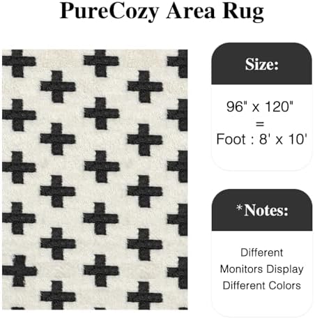PureCozy Soft Shag Rug 8x10 Living Room High Pile Non-Slip Fluffy Carpet - Image 2