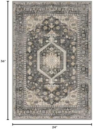 KUTA Vintage Entryway Rugs Indoor Hazel Washable Rug 2x3 Floral Doormat - Image 2