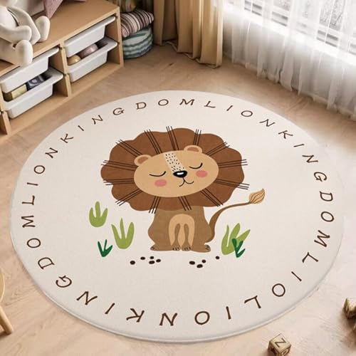 Poowe Round Kids Rug ABC Alphant Area Rugs for Bedroom Game Carpet for Classroom,Best Shower Gift(Round 47.2") - Image 3