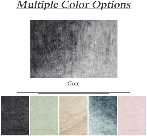 3x5 Washable Area Rug, Gray Solid Area Rugs for Living Room & Bedroom - Image 7
