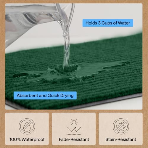 GORILLA GRIP Traffic Guard Indoor Outdoor Heavy Duty Door Mat, 35x23 Green - Image 5