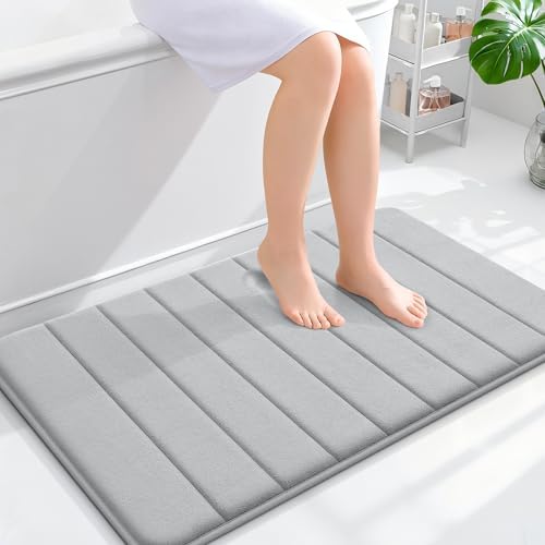 OLANLY Memory Foam Bath Mat 35x24, Super Soft and Absorbent Bathroom Rugs by OLANLY