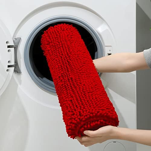 HOMEIDEAS Bathroom Rugs Set of 3, Super Soft Absorbent Chenille Bath Rugs - Image 6