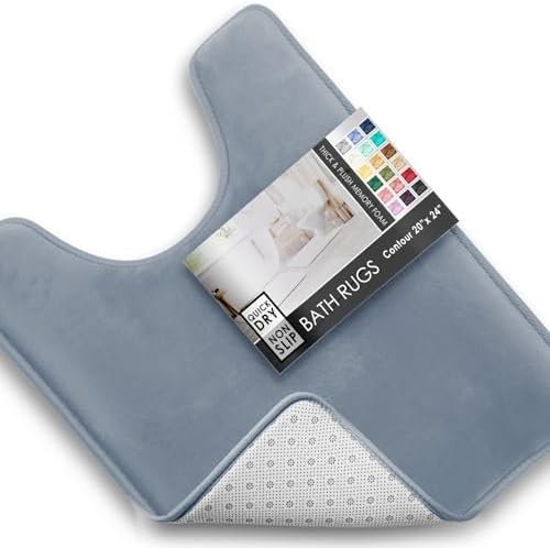 Clara Clark Bathroom Rugs, Velvet Memory Foam Bath Mat, Non-Slip Bath Rugs, Machine Wash, Dries Quickly, Ultra Soft Plush Bath Mats for Bathroom, by ClaraClark