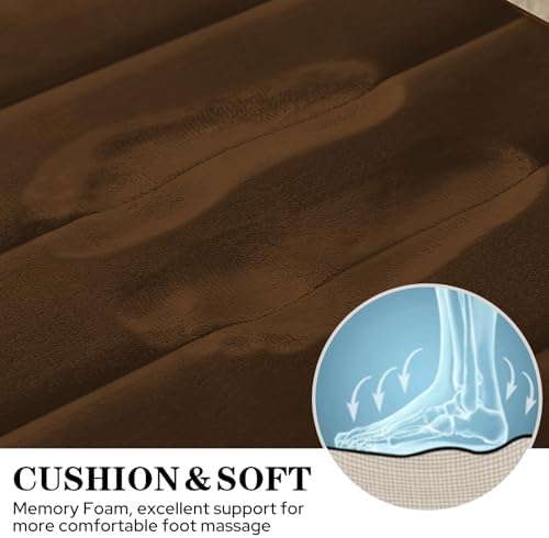 BYSURE Brown Memory Foam Bathroom Rug Set 3 Piece, Non Slip Extra Soft Absorbent Bath Mats, Machine Washable & Dry Toilet Mat Sets for Bathroom Floor - Image 3