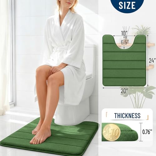 OLANLY Memory Foam Toilet Rugs U Shaped 24x20, Super Soft and Absorbent - Image 4