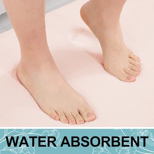 Smiry Memory Foam Bath Mat 47x17, Extra Soft and Absorbent Bathroom Rugs - Image 5