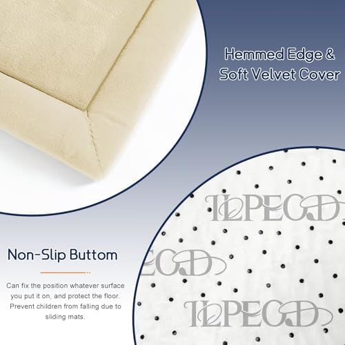 Baby Play Mat for Floor Nursery Rug Muscle Mat Area Rug Playroom Rug 79"x110" Playpen Mat Elastic Foam 1.3" Thick Crawling Mat for Babies,Toddlers, Infants, Kids,Light Beige - Image 6