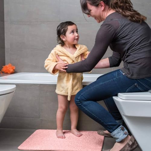 godehone Shower Mats Non Slip Without Suction Cups, PVC Loofah Bathroom Mats, Loofah Mats for Shower and Bathroom, Quick Drying, 23.6× 34.6 Inch, Pink - Image 4