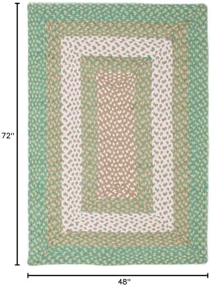 Super Area Rugs 4X6ft Farmhouse Braided Rug - Natural Soft Cotton Carpet for Dining Room/Kitchen - Primitive Country Woven Rug - Green/Cream/Ivory - Image 2