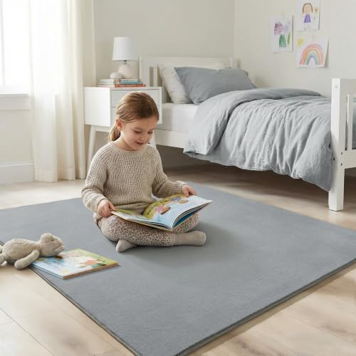 Amearea 4x4 Square Area Rugs for Bedroom Living Room, Grey Memory Foam Rug - Image 4