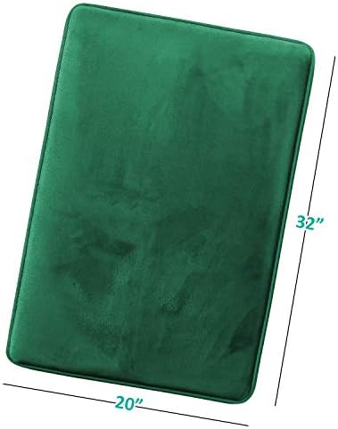 Clara Clark Bathroom Rugs, Velvet Memory Foam Bath Mat, Non-Slip, Machine Washable Bath Rugs - Dries Quickly, Ultra Soft Plush Bath Mats for Bathroom, 20 x 32, Hunter Green - Image 3