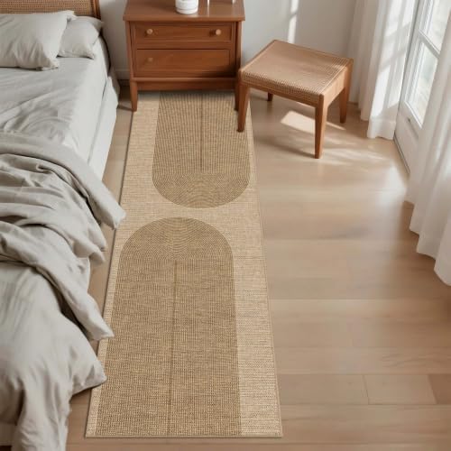 Non-Slip Jute Rug for Entryway: 2x6 Outdoor Mat - Geometric Arch Pattern - Image 5